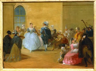 Un ballo in maschera veneziano ... (dipinto su tela)