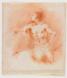 Studio di un giovane nudo seduto