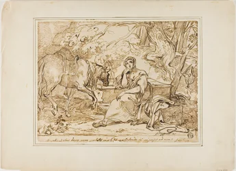 Angelica che riposa presso una fontana