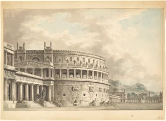 Fantasia architettonica di un magnifico antico mausoleo