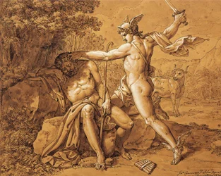 Mercurio uccide Argo per salvare la ninfa, di Giuseppe Cammarano (1766-1859)