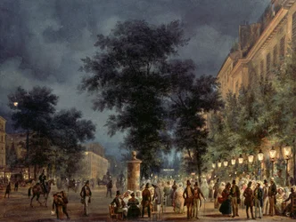 Caffè a Parigi di notte