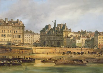 Hotel de Ville e lungofiume, Parigi, 1828