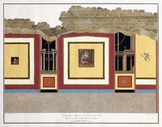 La maggior parte della lunghezza più lunga del muro di un Atrio di Pompei
