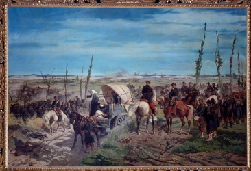 Campo militare italiano nella battaglia di Magenta nel 1859