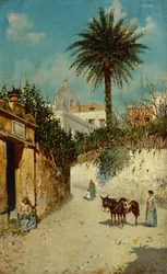 Scena di strada a Napoli (olio su tela)