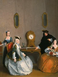 Gruppo che si prepara per un ballo in maschera