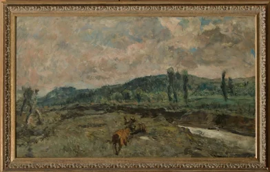 Paesaggio con carri