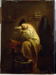Donna alla ricerca di pulci