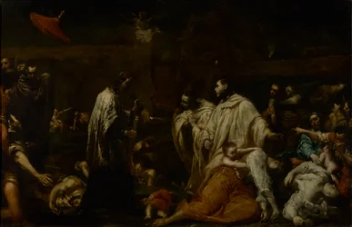 Beato Bernardo Tolomei intercede per la cessazione della peste a Siena