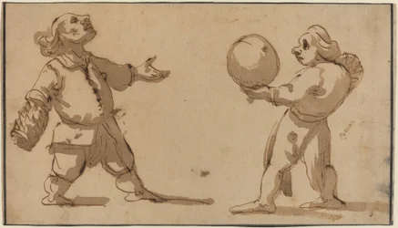 Una caricatura con giocatori di palla