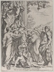 La Vergine in trono con tre santi, 1668