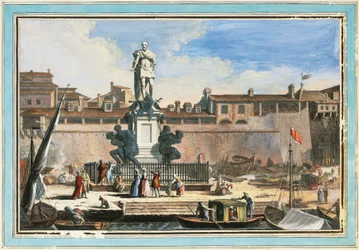 Veduta di Livorno: Monumento dei Quattro Mori