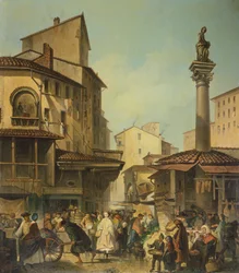 Mercato a Firenze, di Giuseppe Moricci, Italia