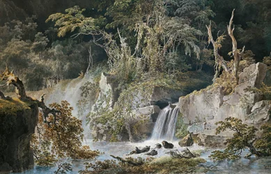 Paesaggio con cascata