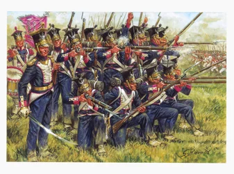 Prima Impero, campagna tedesca: fanteria polacca alla battaglia di Lipsia nell