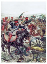 Primo Impero: carica della brigata comandata dal generale Pierre Margaron nella battaglia di Austerlitz il 2 dicembre 1805