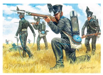 Primo Impero: il reggimento di fanteria dei Brunswick Neri - Primo Impero: reggimento di fanteria del battaglione Leib di Brunswick (illustrazione)