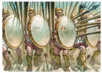 Regno di Macedonia: la carica dei falangiti macedoni - Illustrazione di Giuseppe Rava
