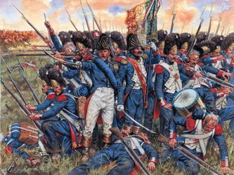 Guerra napoleonica: la Grande Armée alla battaglia di Waterloo 18/06/1815 spinta nei suoi ultimi angoli