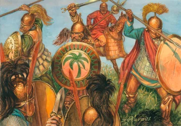 Guerra punica: Fanteria pesante cartaginese - Illustrazione di Giuseppe Rava