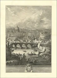 Il Prospetto della Città Leonina, che si vede colla Basilica Vaticana, Ponte, e Castel S. Angelo