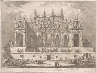 La Seconda Macchina per la Chinea del 1764: Una magnifica galleria illuminata di notte