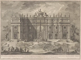 La Seconda Macchina per la Chinea del 1772: Una Piazza con un Mercato del Gioco e la Fontana del Pantheon