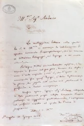Lettera manoscritta di Giuseppe Verdi al sindaco di Bologna