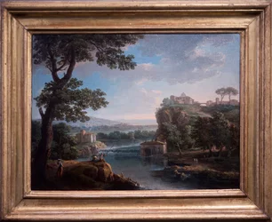 Veduta del fiume con pescatore