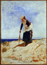 Una donna sulla sabbia
