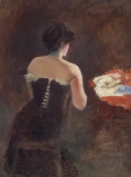 Retro di una signora