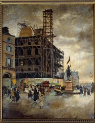 Place de Pyramides costruzione del padiglione Marsan (Parigi) nel 1880