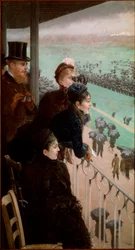 Le corse al Bois de Boulogne. Spettatori che assistono alle corse di cavalli. Giuseppe De Nittis (1846-1884), 1881, Roma, Galleria Nazionale d