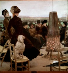 Le corse al Bois de Boulogne. Spettatori che assistono alle corse dei cavalli. 1881. Roma, Galleria Nazionale d