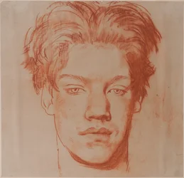 Testa di un giovane uomo (gesso rosso)