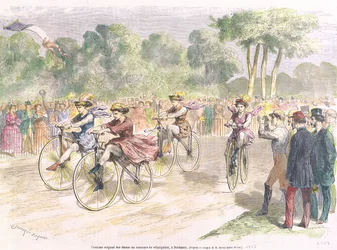 Costumi originali per la corsa dei velocipedi a Bordeaux