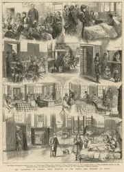 La riapertura del Charing Cross Hospital da parte del Principe e della Principessa di Galles (incisione)