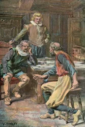 Illustrazione per Westward Ho! di Charles Kingsley (litografia a colori)