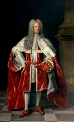 Ritratto di Henry, 1° Visconte St. John (1652-1742) nei suoi abiti di incoronazione, 1727