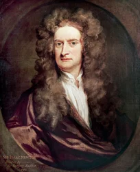 Ritratto di Isaac Newton (1642-1727), matematico, fisico e astronomo inglese, dipinto di Godfrey Kneller (1646-1723)