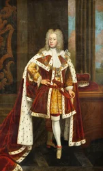 Ritratto di Re Giorgio II quando era Principe di Galles, a figura intera, con abiti di stato e il collare dell