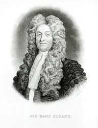 Sir Hans Sloane inciso da William Home Lizars per il memoriale di Sloane nella Biblioteca del Naturalista di Jardine, c.1833-45