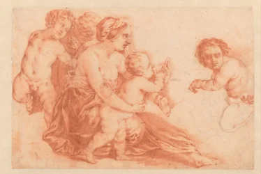 Donna con vari bambini (serie: Libro d