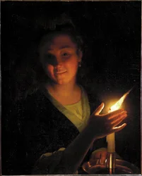 Donna con una luce