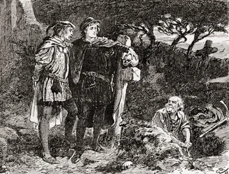Una scena dal dramma di William Shakespeare Amleto, Atto V, Scena 1