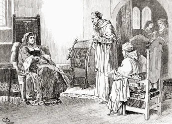 Una scena dal dramma di William Shakespeare Enrico VIII, Atto III, Scena 1
