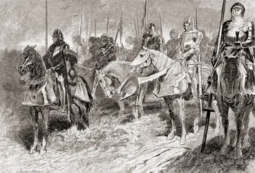 Una scena dal dramma di William Shakespeare Enrico V, Atto IV, Scena 2