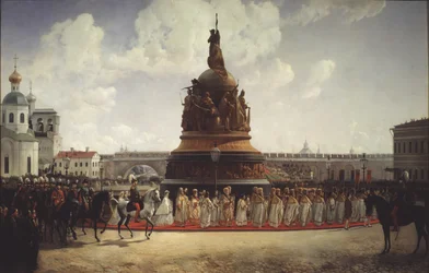 La consacrazione del monumento al Millennio della Russia a Novgorod nel 1862, 1864