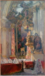 Interno della chiesa delle dame di Monaco